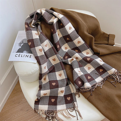 The Amoreé Heart Plaid Scarf