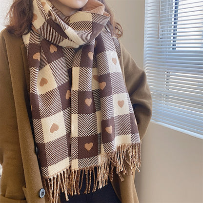 The Amoreé Heart Plaid Scarf