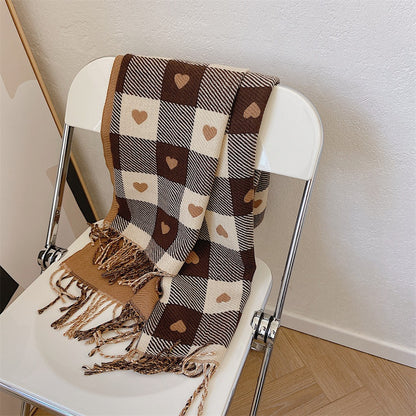 The Amoreé Heart Plaid Scarf