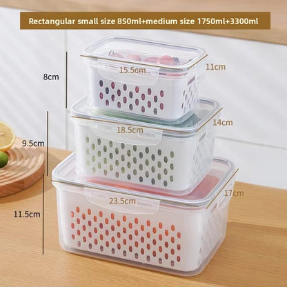 Refrigerator Food Preservation Container with Drain Basket