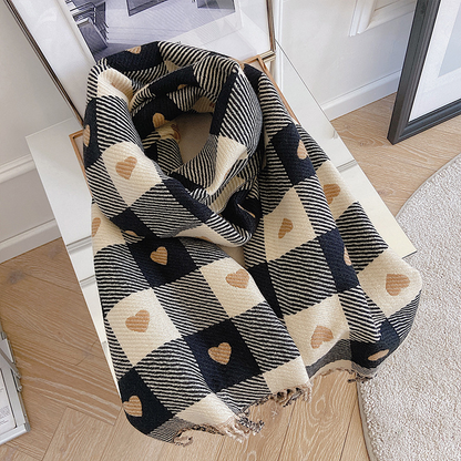 The Amoreé Heart Plaid Scarf