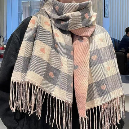 The Amoreé Heart Plaid Scarf