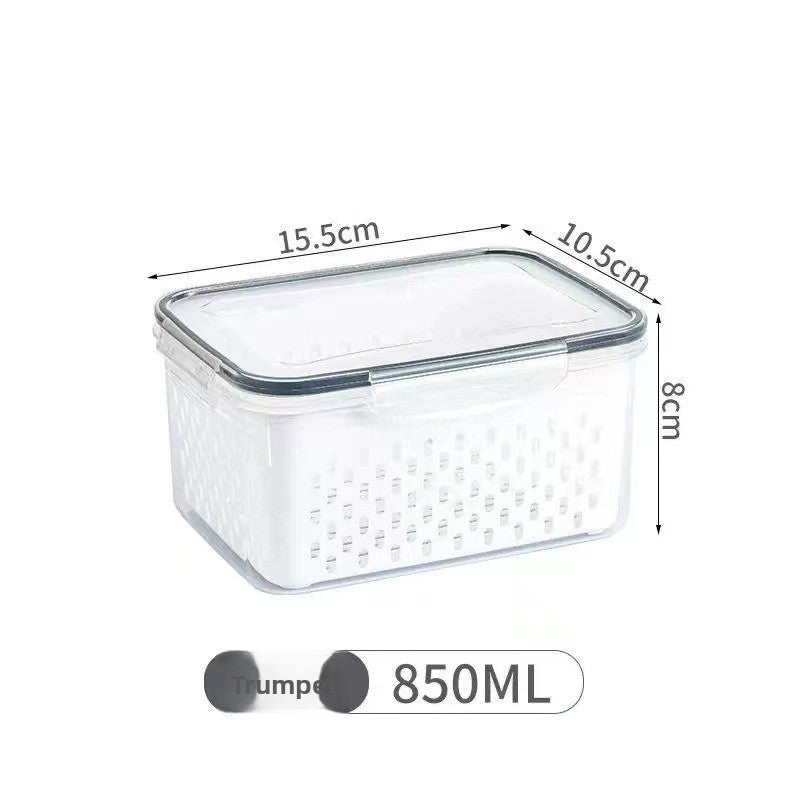 Refrigerator Food Preservation Container with Drain Basket