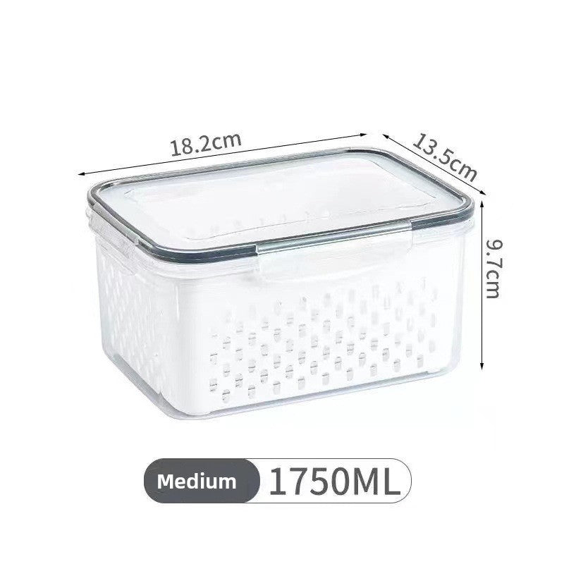 Refrigerator Food Preservation Container with Drain Basket