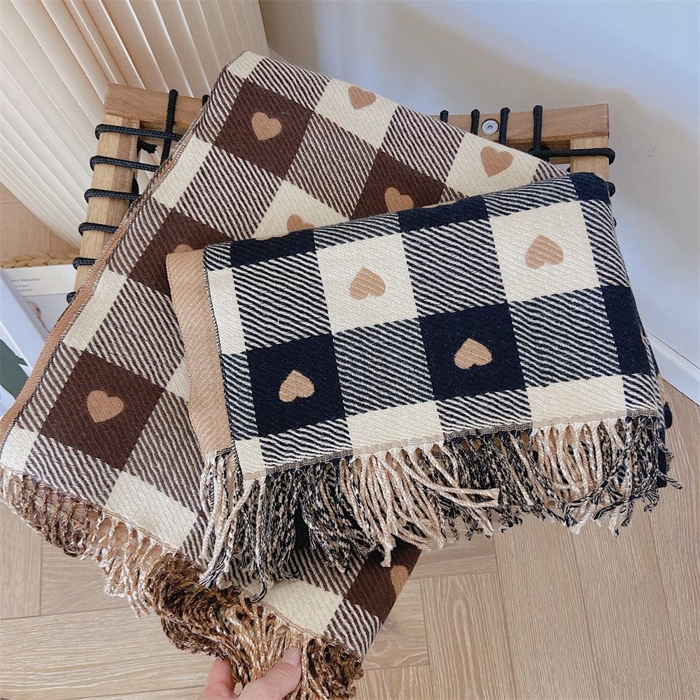 The Amoreé Heart Plaid Scarf